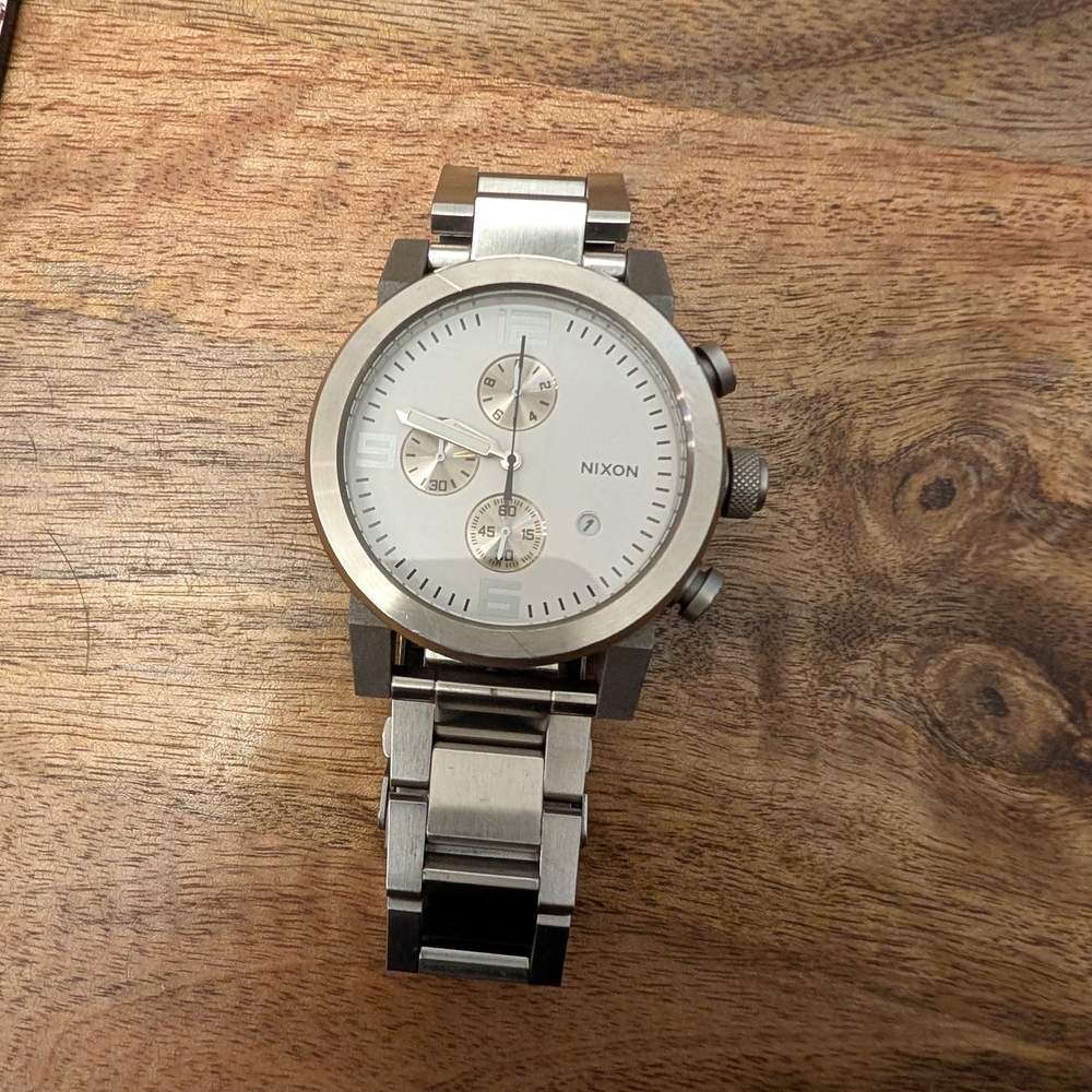 Nixon Silver Chronograph Watch